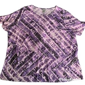 Catherines Purple Tie-Dye Short Sleeve Tee